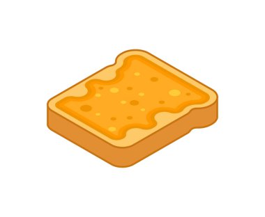 Turuncu reçelli tost izole edilmiş. Gıda vektörü illüstrasyonu