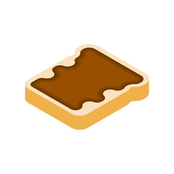 Přípitek Čokoládovou Pomazánkou Kousek Chleba Čokoládou — Stockový vektor
