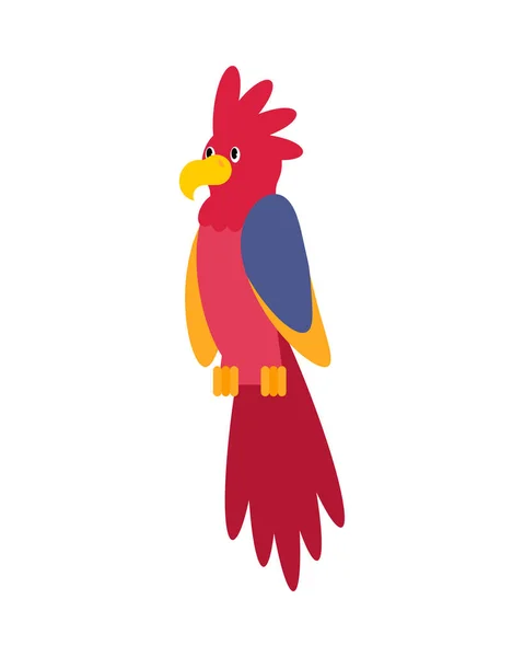 Parrot Dibujos Animados Aislados Pájaro Parlante Para Pirata Ilustración Vectorial — Vector de stock