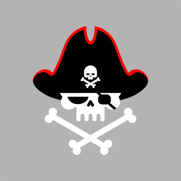 Пиратский Череп Перекрещенные Кости Пиратский Логотип Векторная Иллюстрация — стоковый вектор