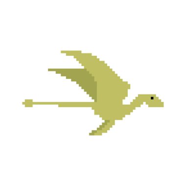 Pterosaur pikselli sanat dinozoru. pixelated Ancient hayvanı. 8bit Dino tarih öncesi canavar. Canavar, Jurasik dönemden.