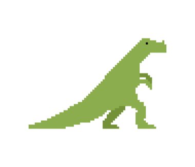 Ceratosaurus pikselli sanat dinozoru. pixelated Ancient hayvanı. 8bit Dino tarih öncesi canavar. Canavar, Jurasik dönemden.