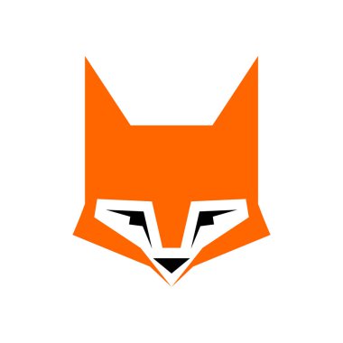 Tilki surat izole edilmiş. İkon dişi tilki kafası. vektör illüstrasyonu