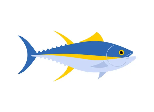 Tuna Isolated Tunny Seafood Fish Vector Illustration — Stock Vector