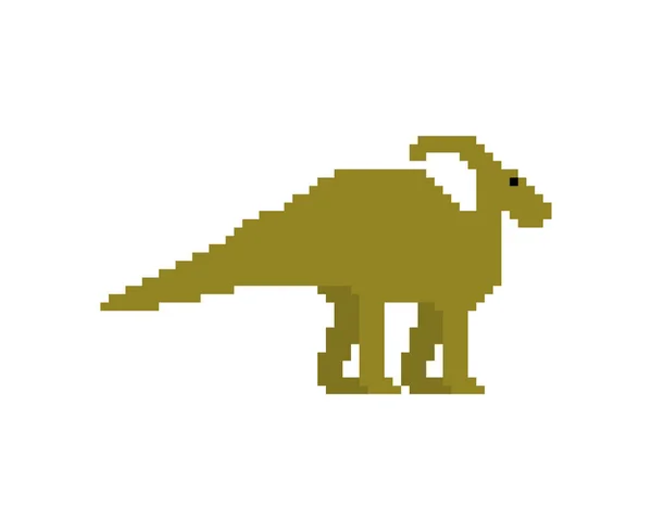Parasaurolophus Pixel Kunst Dinosaurus Gepixeld Oudheidkundig Dier 8Bit Dino Prehistorisch — Stockvector