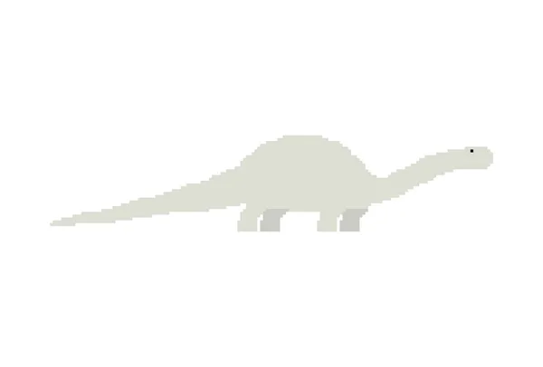 Diplodocus Pixel Art Dinosaur Pixelado Animal Antiguo Monstruo Prehistórico Dino — Vector de stock