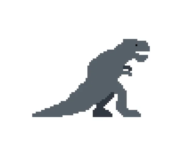 Dinosauro Pixel Art Tirannosauro Pixelato Animale Antico 8Bit Dino Mostro — Vettoriale Stock
