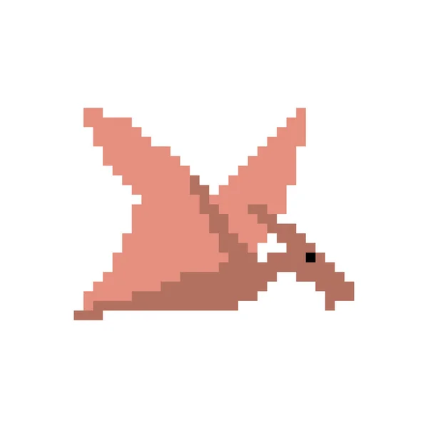 Pterodattilo Pixel Art Dinosauro Pixelato Animale Antico 8Bit Dino Mostro — Vettoriale Stock