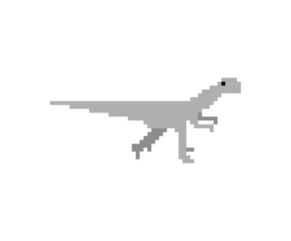 Пиксельный Динозавр Велоцираптора Древнее Животное 8Bit Dino Доисторический Монстр Зверь — стоковый вектор