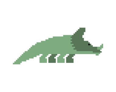 Styracosaurus pikselli sanat dinozoru. pixelated Ancient hayvanı. 8bit Dino tarih öncesi canavar. Canavar, Jurasik dönemden.