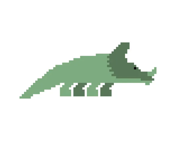 Styracosaurus Pixel Konst Dinosaurie Äldre Djur Pixelform 8Bit Dino Förhistoriska — Stock vektor