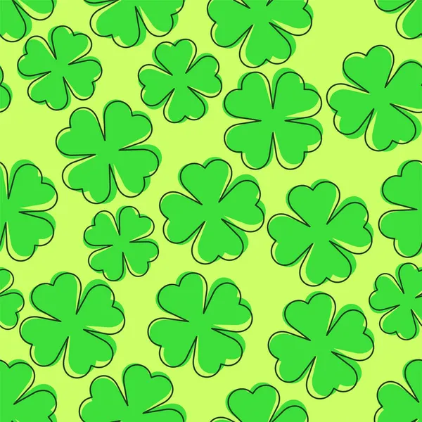 Modèle Shamrock Sans Couture Fond Trèfle Patrick Day Irlandaise Fond — Image vectorielle