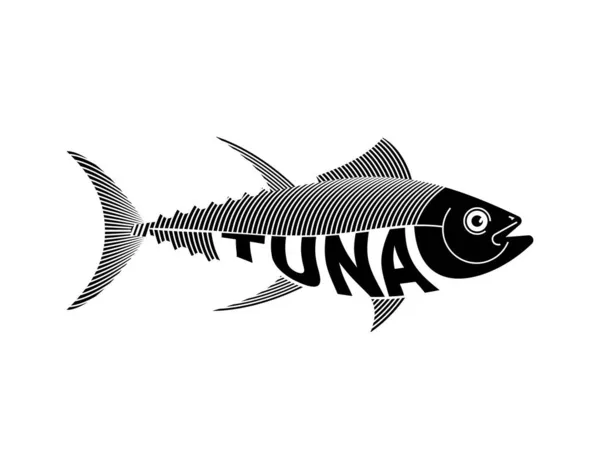 Thunfisch Zeichen Ikone Thunfisch Fisch Symbolvektorillustration — Stockvektor