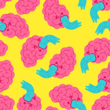 Baş dönmeleri sorunsuz. Beyni kusan çizgi film arkaplanı. Beyin kusmuğu. 