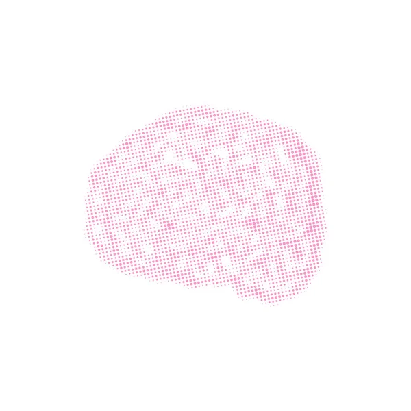 Agy Féltónusú Pontok Brains Pointillism Lllustration Izolált — Stock Vector