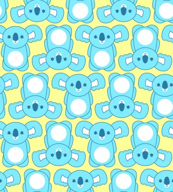 Koala çizgi film desenleri kusursuz. Avustralya keseli ayılarının arka planı. vektör dokusu