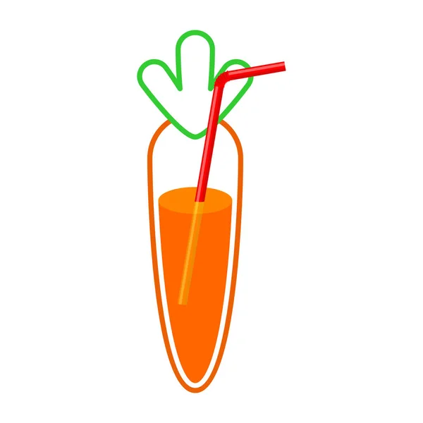 Φρέσκος Χυμός Καρότου Σωλήνα Ροφήματος Εικονογράφηση Διανύσματος — Διανυσματικό Αρχείο