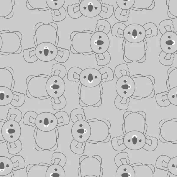 Koala Cartoon Pattern Seamless Australian Marsupial Bears Background Vector Texture — Stock Vector