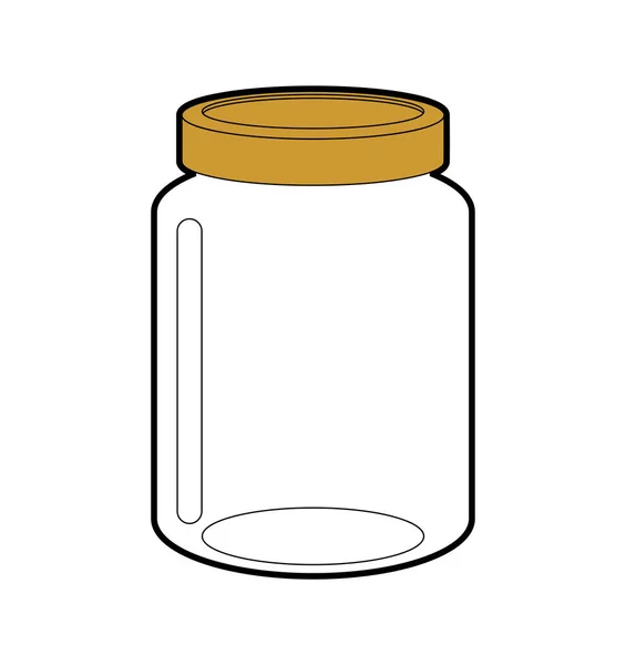 Frasco Vidro Isolado Mason Jar Meio Galão Ilustração Vetorial —  Vetores de Stock