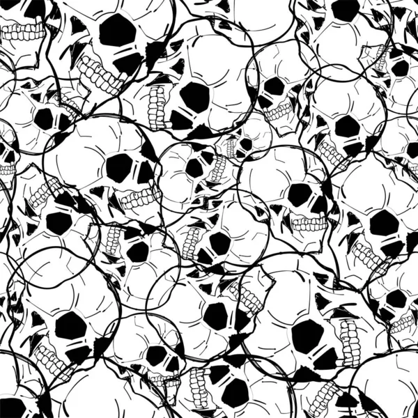 Skull Pattern Seamless Skeleton Head Background Vector Texture — 图库矢量图片