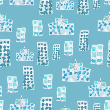 Şehir çocukları el çizimi kalıpları kusursuz. Bebek kumaşı dokusu