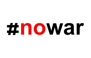 Hashtag savaş yok. # stop war sembolü. Savaş işaretini durdur. Askeri harekata karşı. Barış simgesi