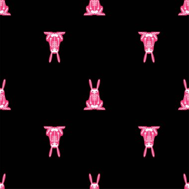 İskelet Tavşan çizgi film desenleri pürüzsüz. Kafatası tavşan arka planı