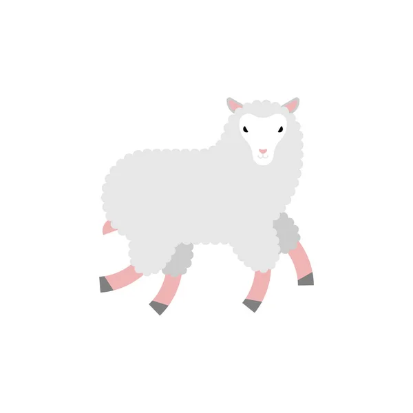 Moutons Isolés Dessin Animé Agneau Animal Ferme Illustration Vectorielle — Image vectorielle