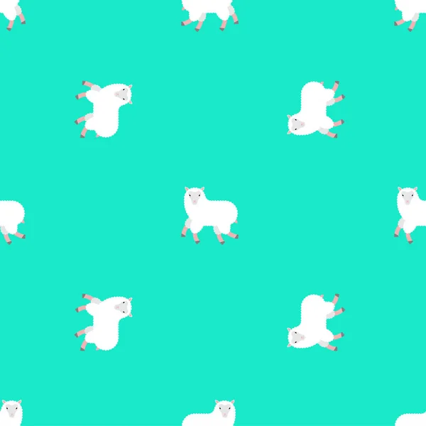 羊のパターンをシームレスに 子羊の背景 農場の動物の質感 ベビーファブリックの飾り ベクターイラスト — ストックベクタ
