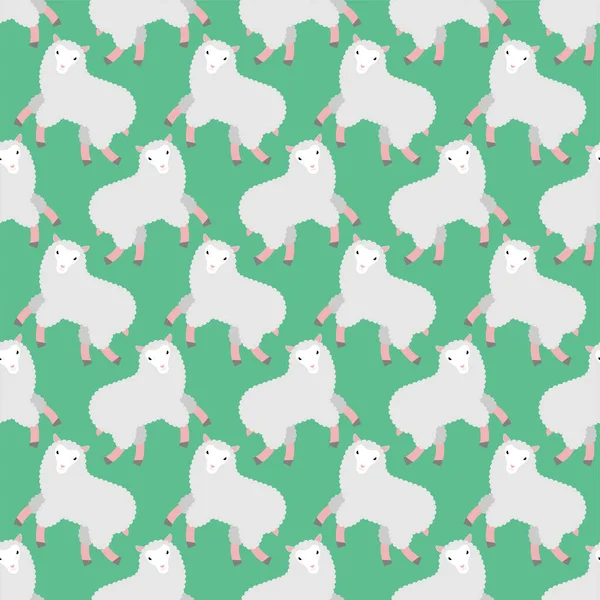 羊型图案无缝 羊的背景 农场动物的纹理 婴儿织物装饰品 矢量说明 — 图库矢量图片