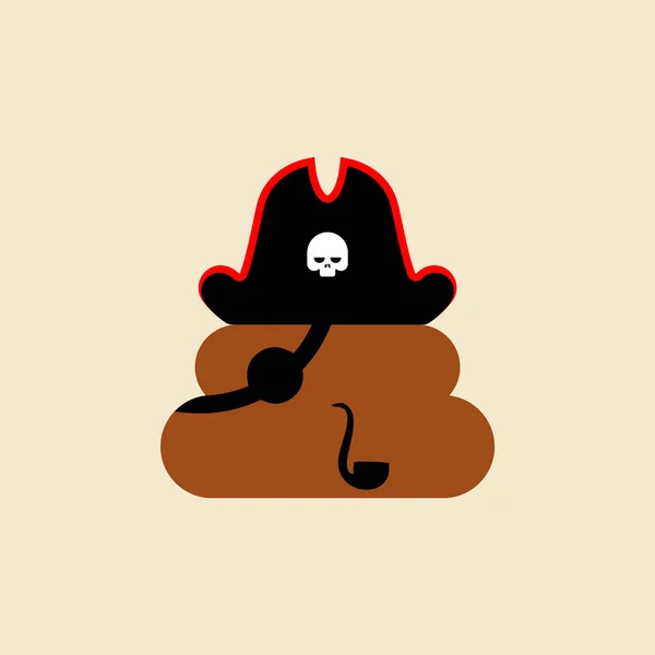 Shit Pirate Filibuster Turd Pirate Hat — Stock Vector