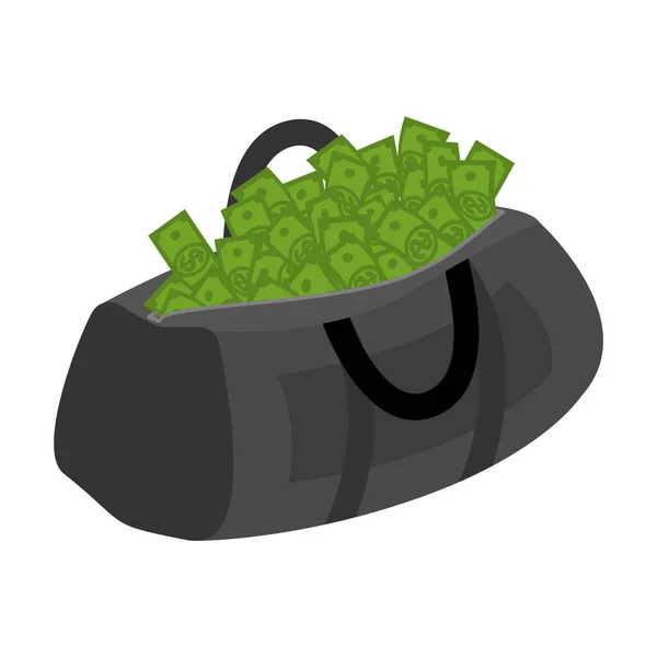 Bolsa Deportiva Con Dinero Bolsa Atlética Con Efectivo Ilustración Vectorial — Vector de stock