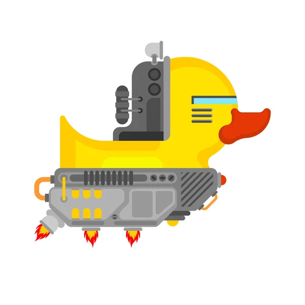 橡胶鸭机器人未来的网鸭玩具 — 图库矢量图片