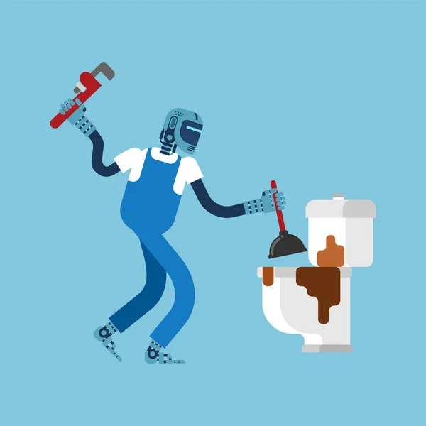 Υδραυλικός Ρομπότ Απομονώθηκε Σάιμποργκ Υδραυλική Του Μέλλοντος Εικονογράφηση Διανύσματος — Διανυσματικό Αρχείο