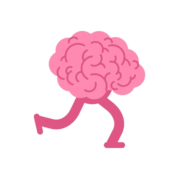 Cerebro Está Corriendo Cerebro Fugitivo Concepto Fuga Cerebral — Vector de stock