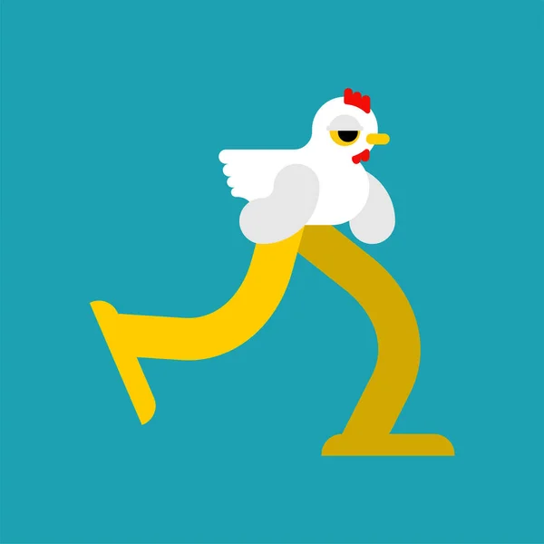 Chicken Run Isolated Hen Farm Bird Vector Illustration — Stock Vector