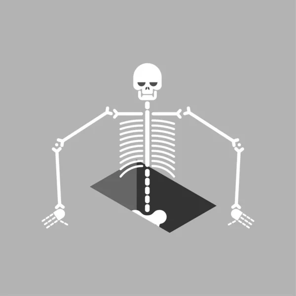 Skelett Kommt Aus Dem Grab Vektorillustration — Stockvektor