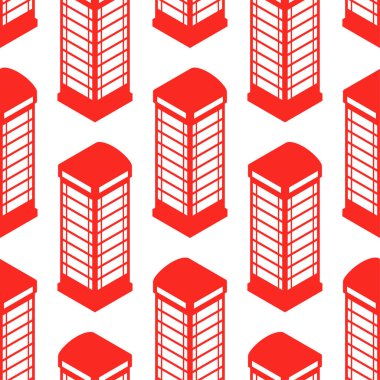 Kırmızı telefon kulübesi desenleri. Londra 'nın tarihi geçmişi. Vektör dokusu