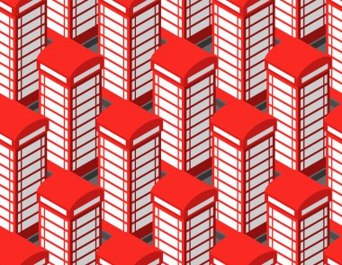 Kırmızı telefon kulübesi desenleri. Londra 'nın tarihi geçmişi. Vektör dokusu