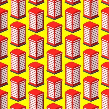 Kırmızı telefon kulübesi desenleri. Londra 'nın tarihi geçmişi. Vektör dokusu