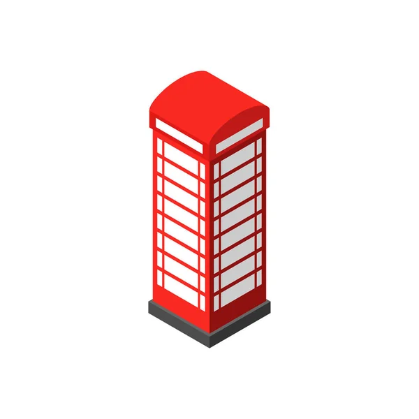 Kırmızı Telefon Kulübesi Londra Nın Simgesi Vektör Illüstrasyonu — Stok Vektör