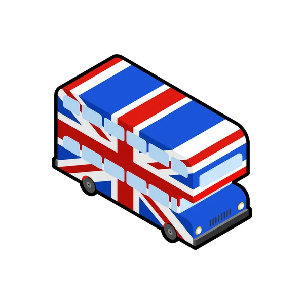 Doppeldeckerbus Unter Britischer Flagge Wahrzeichen Des Vereinigten Königreichs Vektorillustration — Stockvektor