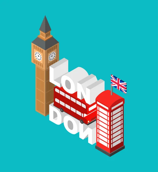 Γράμματα Γράμματα Από Λονδίνο Τυπογραφία Ορόσημο Του Λονδίνου Κόκκινο Διπλό — Διανυσματικό Αρχείο