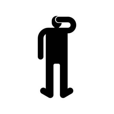 Adam arkadan manzarayı düşünür. Vektör illüstrasyonu