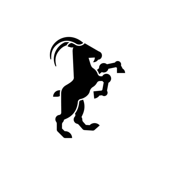 Goat Heraldic Animal Silhouette Fantastic Beast Monster Coat Arms Heraldry — Stock Vector