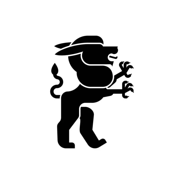 アルフィン ヘラルドの動物のシルエット ファンタスティック ビースト 紋章用モンスター 乾燥したデザイン要素 — ストックベクタ