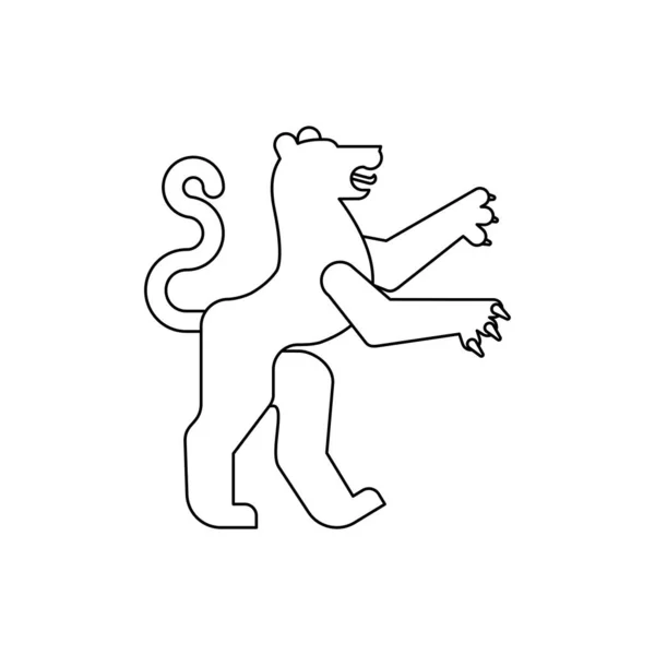 パンサーHeraldic動物リニアスタイル ファンタスティック ビースト 紋章用モンスター 乾燥したデザイン要素 — ストックベクタ