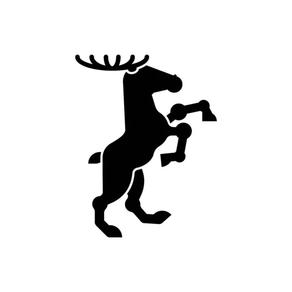 Deer Heraldic Animal Silhouette Fantastic Beast Monster Coat Arms Heraldry — Stock Vector
