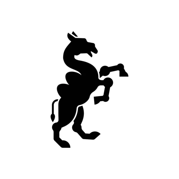 Velbloudí Heraldická Zvířecí Silueta Fantastická Bestie Monstrum Jako Erb Heraldický — Stockový vektor