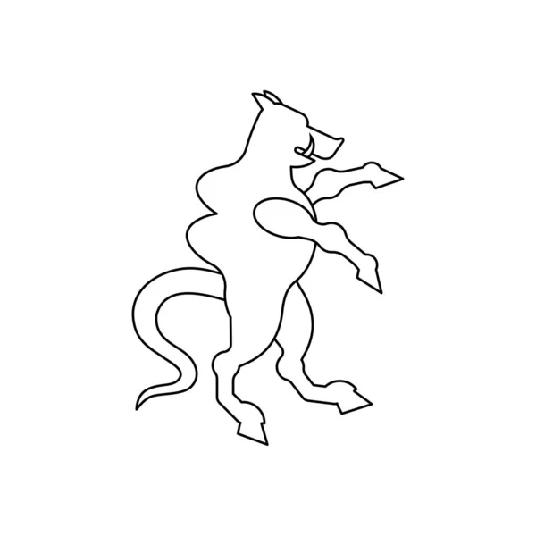 Ιπποτρίλη Χεραλδικό Ζωικό Γραμμικό Στυλ Υπότρυλ Φανταστικό Κτήνος — Διανυσματικό Αρχείο